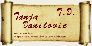 Tanja Danilović vizit kartica